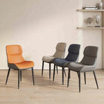 シンプルでスタイリッシュな合成皮革チェア - エアレザー PUレザー、アッシュ材脚付き hwzg-4566