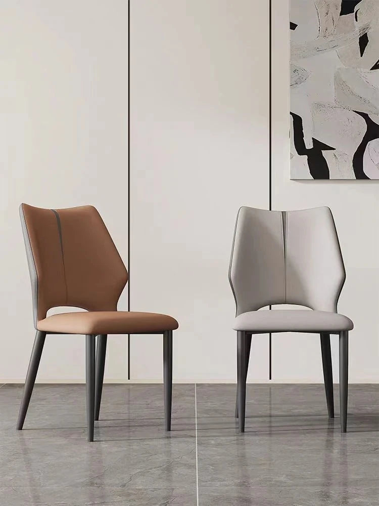 シンプルでスタイリッシュな合成皮革チェア - エアレザー PUレザー、アッシュ材脚付き hwzg-4566