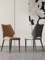 シンプルでスタイリッシュな合成皮革チェア - エアレザー PUレザー、アッシュ材脚付き hwzg-4566