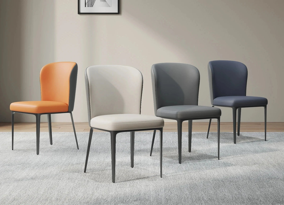 シンプルでスタイリッシュな合成皮革チェア - エアレザー PUレザー、アッシュ材脚付き hwzg-4566