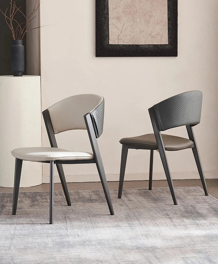 シンプルでスタイリッシュな合成皮革チェア - エアレザー PUレザー、アッシュ材脚付き hwzg-4566