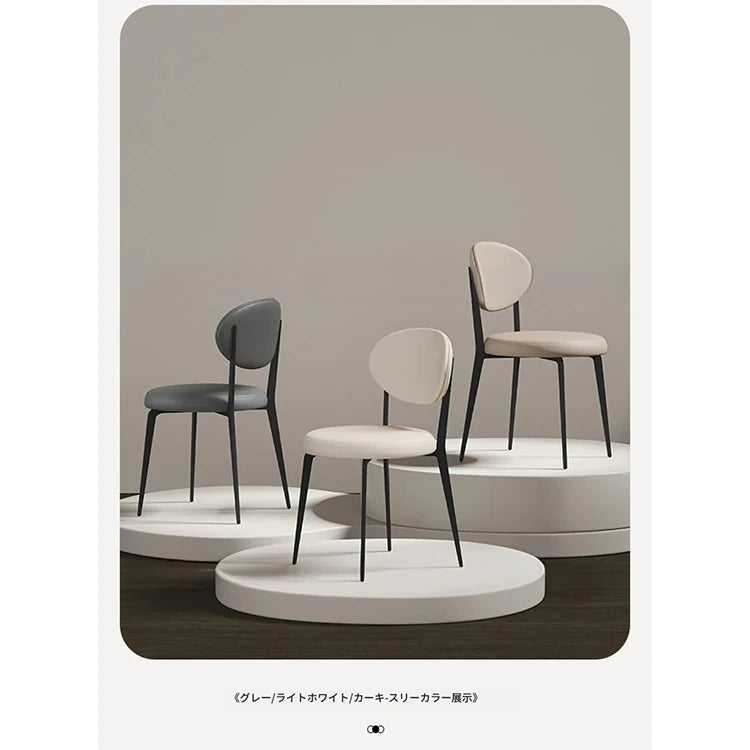 シンプルでスタイリッシュな合成皮革チェア - エアレザー PUレザー、アッシュ材脚付き hwzg-4566