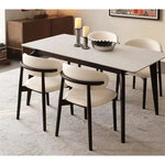 シンプルでスタイリッシュな合成皮革チェア - エアレザー PUレザー、アッシュ材脚付き hwzg-4566