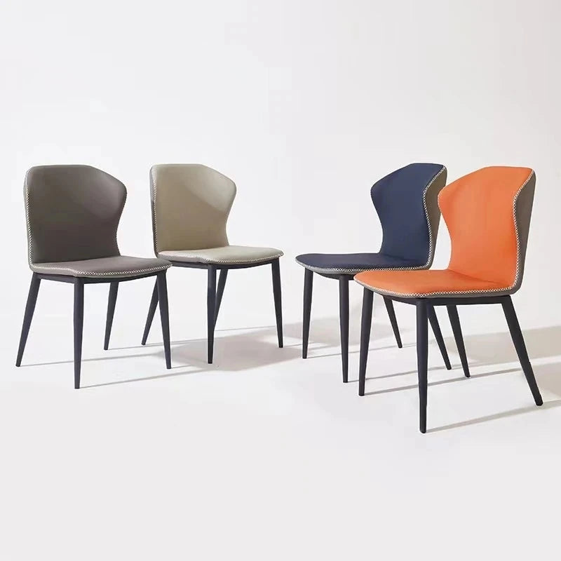 シンプルでスタイリッシュな合成皮革チェア - エアレザー PUレザー、アッシュ材脚付き hwzg-4566