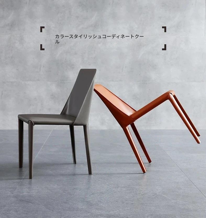 シンプルでスタイリッシュな合成皮革チェア - エアレザー PUレザー、アッシュ材脚付き hwzg-4566