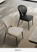 シンプルでスタイリッシュな合成皮革チェア - エアレザー PUレザー、アッシュ材脚付き hwzg-4566