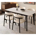 シンプルでスタイリッシュな合成皮革チェア - エアレザー PUレザー、アッシュ材脚付き hwzg-4566