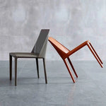 シンプルでスタイリッシュな合成皮革チェア - エアレザー PUレザー、アッシュ材脚付き hwzg-4566