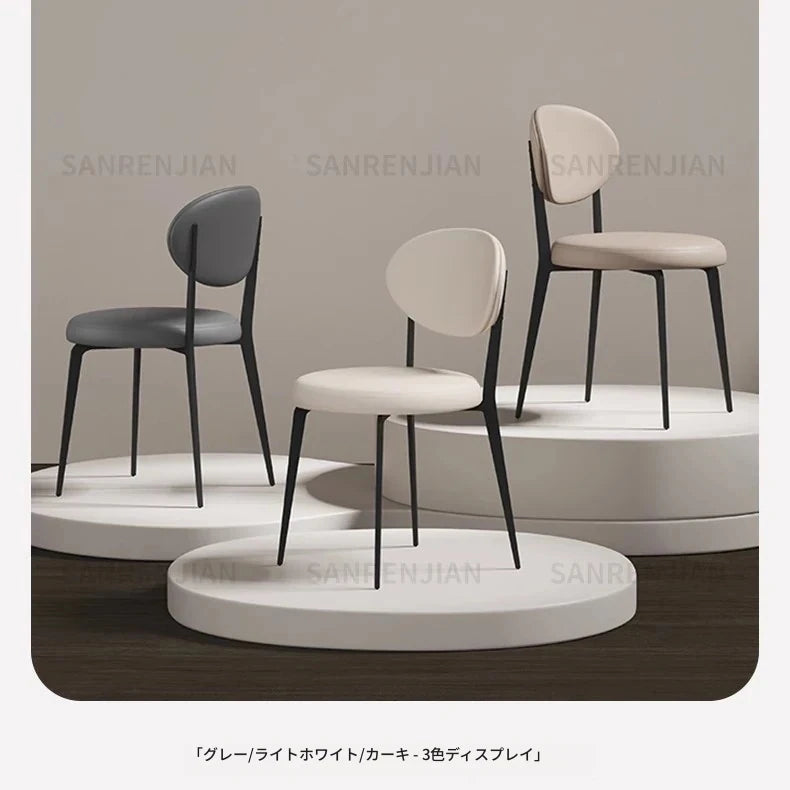 シンプルでスタイリッシュな合成皮革チェア - エアレザー PUレザー、アッシュ材脚付き hwzg-4566