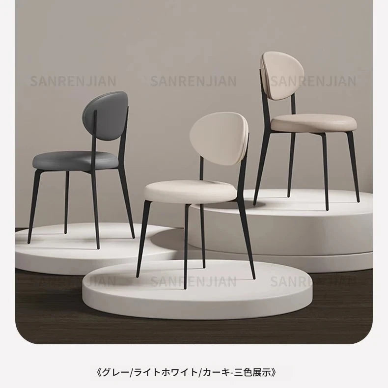 シンプルでスタイリッシュな合成皮革チェア - エアレザー PUレザー、アッシュ材脚付き hwzg-4566