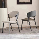 シンプルでスタイリッシュな合成皮革チェア - エアレザー PUレザー、アッシュ材脚付き hwzg-4566