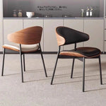 シンプルでスタイリッシュな合成皮革チェア - エアレザー PUレザー、アッシュ材脚付き hwzg-4566