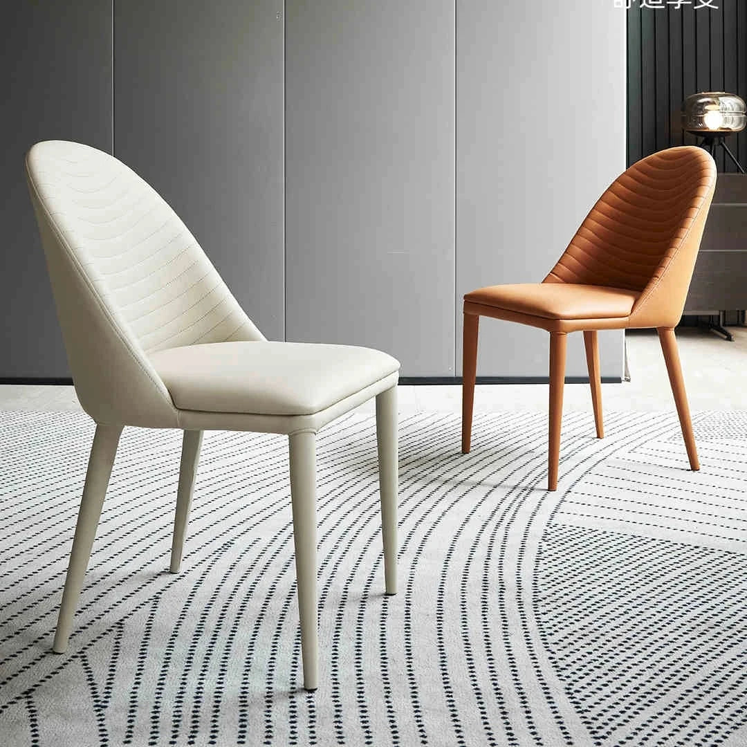 シンプルでスタイリッシュな合成皮革チェア - エアレザー PUレザー、アッシュ材脚付き hwzg-4566