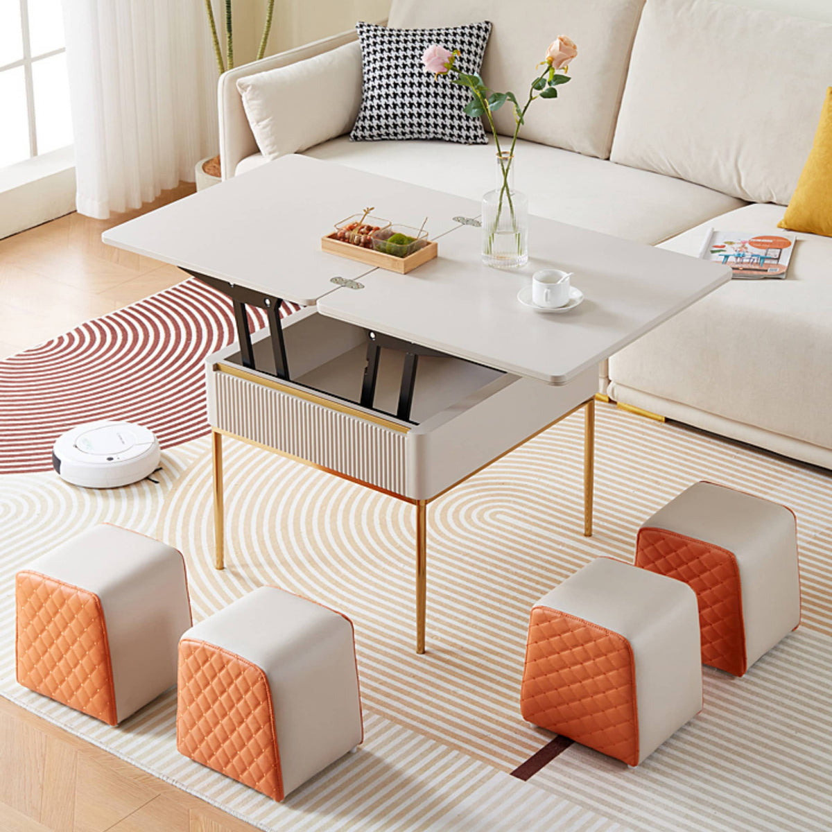 セラミック製センターテーブル|高級感あふれるデザインと耐久性 hx-1576