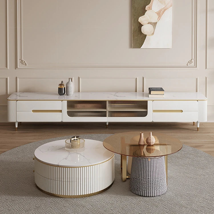 モダンデザイン 強化ガラス&ステンレス製 センターテーブル - おしゃれなパイン材のアクセント付き - リビングルーム向け 高級感溢れるインテリア家具 hxbs-3029