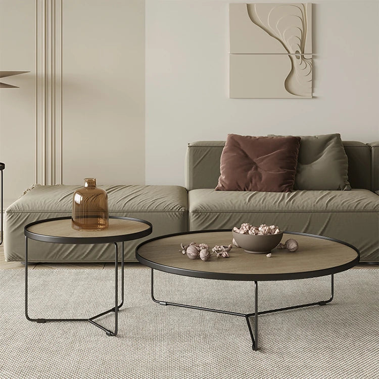 モダンな多層板製センターテーブルセット|おしゃれなリビングに最適な丸型デザイン hxbs-3031