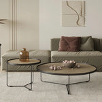 モダンな多層板製センターテーブルセット|おしゃれなリビングに最適な丸型デザイン hxbs-3031