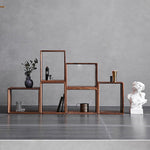 自由組み合わせ可能な木製扉付きフロア収納キャビネット 多段式で壁際やコーナーに最適 hxhcy-5437