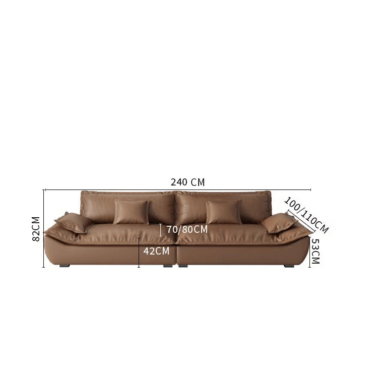 【高級感溢れる!天然パイン木+ダウン+シリコン+本革+合成皮革ソファー】 hxl-1265