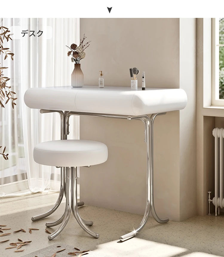 モダンデザインのコスメティックテーブル|多層板・MDF・ステンレス使用|美しい鏡付きドレッサーセット hxy-5159