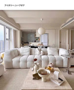 モダンシープボアソファー | ダウン・パイン・オーク素材 | スタイリッシュなリビング空間を演出する最高の座り心地 hxy-5160