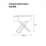 モダンなナイトテーブル | 合成皮革とステンレス製のスタイリッシュなデザイン | おしゃれな寝室やリビングに最適! hxy-5162