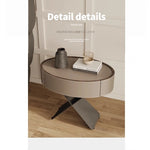 モダンなナイトテーブル | 合成皮革とステンレス製のスタイリッシュなデザイン | おしゃれな寝室やリビングに最適! hxy-5162