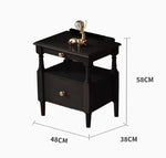 アッシュ材のナイトテーブル - クラシックデザインで機能的な収納付き家具 hxy-5163