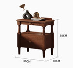 アッシュ材のナイトテーブル - クラシックデザインで機能的な収納付き家具 hxy-5163