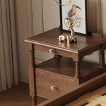 アッシュ材のナイトテーブル - クラシックデザインで機能的な収納付き家具 hxy-5163