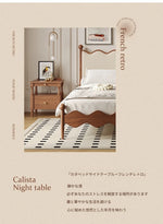 アッシュ材のナイトテーブル - クラシックデザインで機能的な収納付き家具 hxy-5163