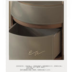 スタイリッシュな多層板ナイトテーブル - 合成皮革とパイン材デザイン、収納力抜群! hxy-5167