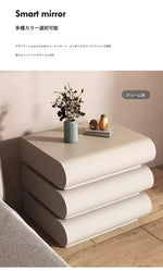 スタイリッシュなPUレザー製ナイトテーブル|パイン素材のモダンデザイン収納家具 hxy-5168