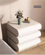 スタイリッシュなPUレザー製ナイトテーブル|パイン素材のモダンデザイン収納家具 hxy-5168