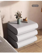 スタイリッシュなPUレザー製ナイトテーブル|パイン素材のモダンデザイン収納家具 hxy-5168