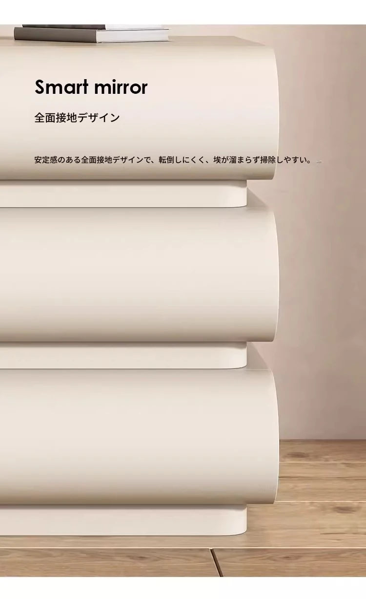 スタイリッシュなPUレザー製ナイトテーブル|パイン素材のモダンデザイン収納家具 hxy-5168