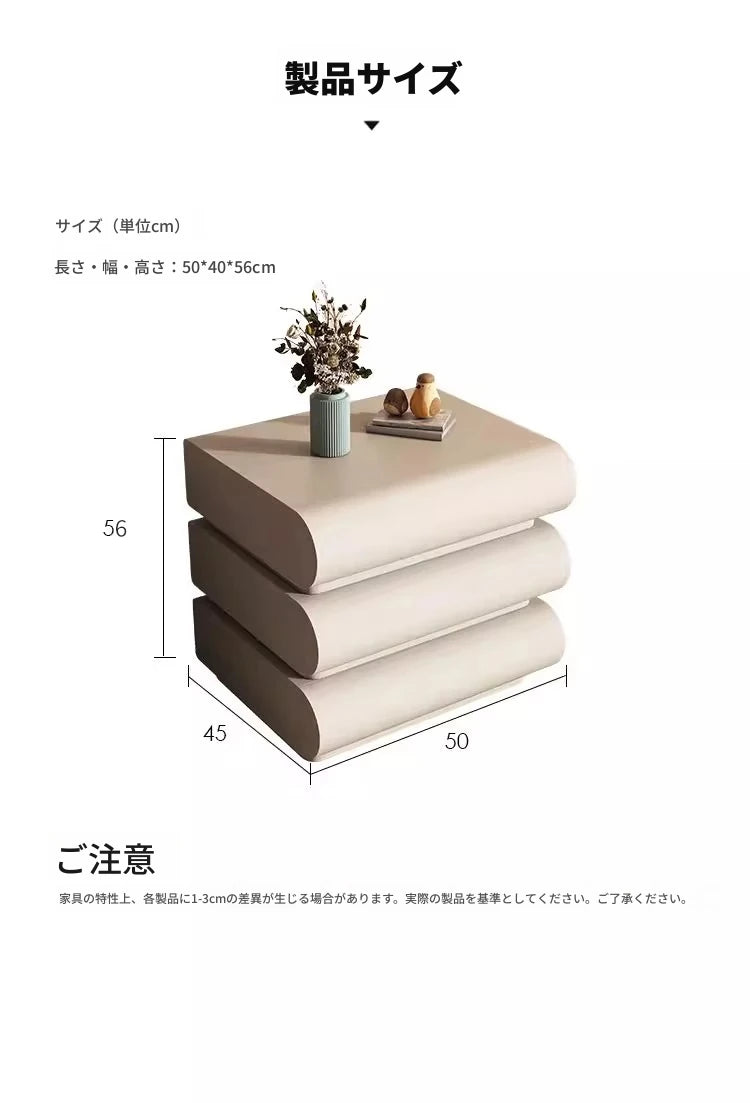 スタイリッシュなPUレザー製ナイトテーブル|パイン素材のモダンデザイン収納家具 hxy-5168