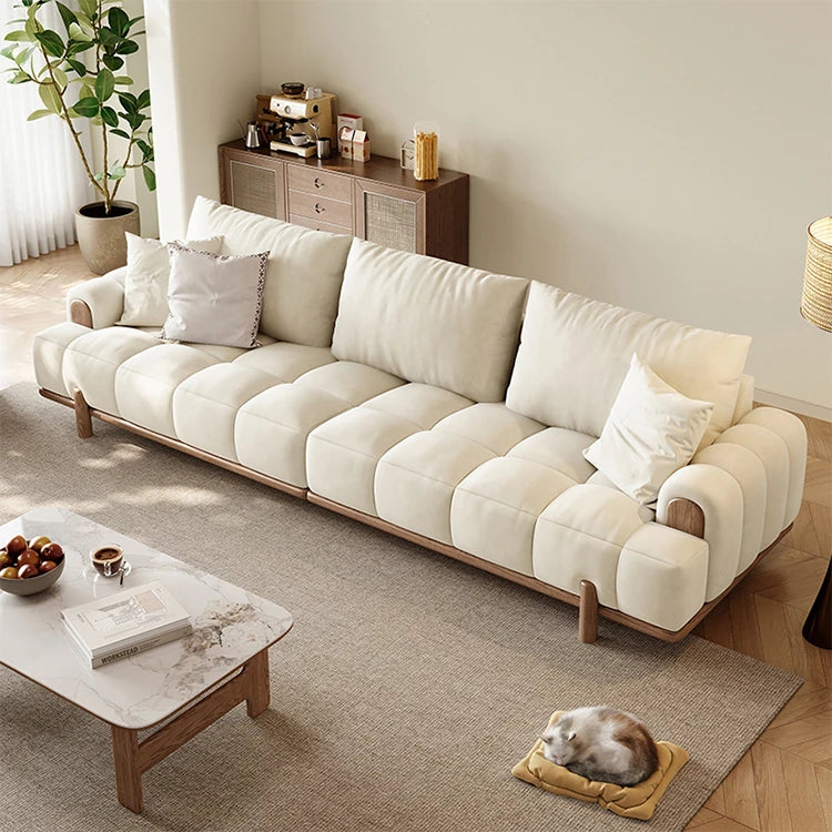 シンプルでスタイリッシュなアッシュ材エアレザーソファー - 快適なリビング空間を演出! hyc-3115