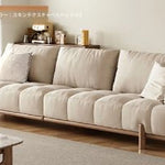 シンプルでスタイリッシュなアッシュ材エアレザーソファー - 快適なリビング空間を演出! hyc-3115