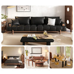 シンプルでスタイリッシュなアッシュ材エアレザーソファー - 快適なリビング空間を演出! hyc-3115