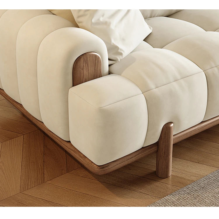 シンプルでスタイリッシュなアッシュ材エアレザーソファー - 快適なリビング空間を演出! hyc-3115