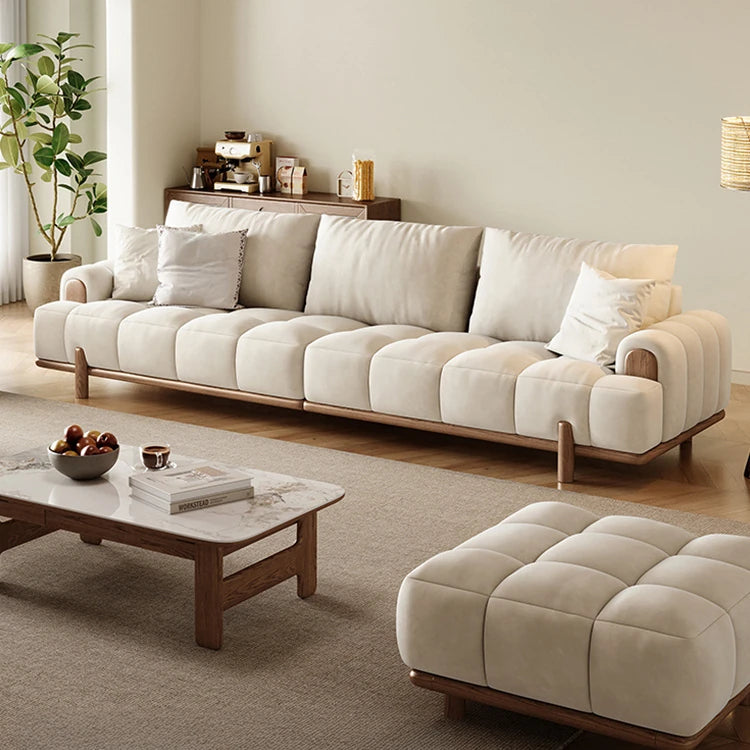 シンプルでスタイリッシュなアッシュ材エアレザーソファー - 快適なリビング空間を演出! hyc-3115