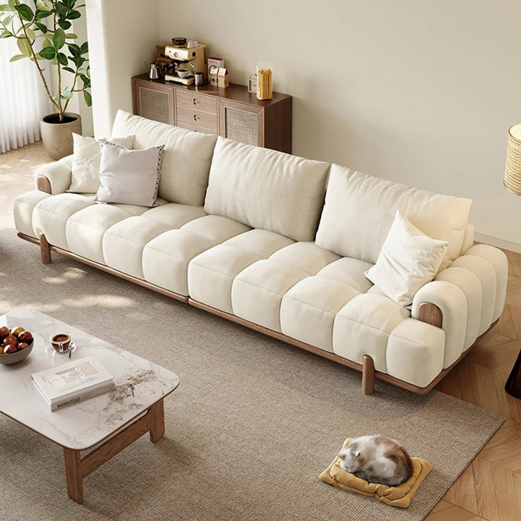 シンプルでスタイリッシュなアッシュ材エアレザーソファー - 快適なリビング空間を演出! hyc-3115