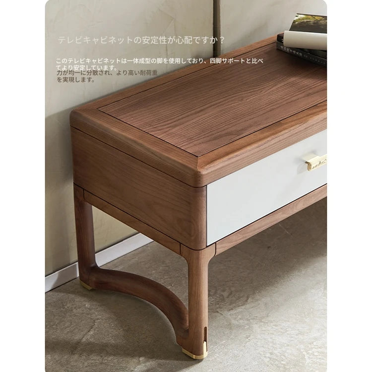 アッシュ材製のスタイリッシュテレビ台|洗練されたデザインと多層板の耐久性|リビングに最適な収納付き。 hyc-3117