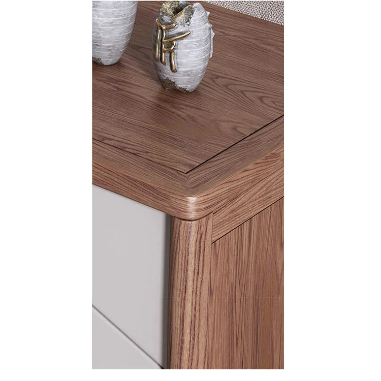 アッシュ材のナイトテーブル|シンプルでスタイリッシュなデザイン|収納力抜群の2段引き出し付き hyc-3119