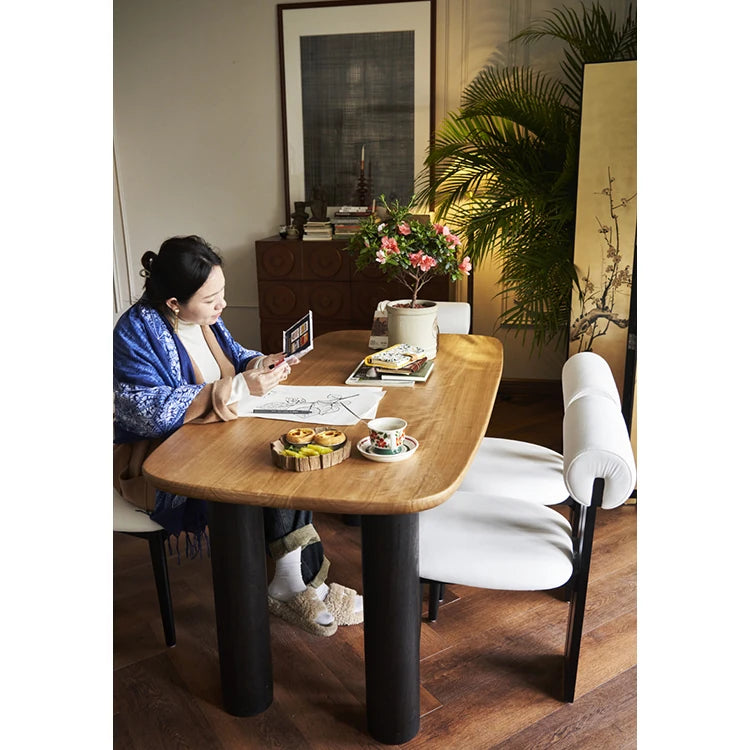 無垢材テーブル|シンプルモダンデザイン|ダイニング&ワークスペース兼用|温かみのあるナチュラルウッド hyc-3120