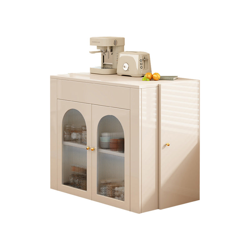 クリーム風伸縮式木製ダイニングテーブル キャビネット一体型多機能アイランド台 hyf-5629