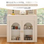 クリーム風伸縮式木製ダイニングテーブル キャビネット一体型多機能アイランド台 hyf-5629