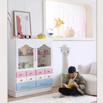 かわいい無垢材ガラスキャビネット|色彩豊かな収納でおしゃれ空間を実現 hyj-2300