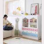 かわいい無垢材ガラスキャビネット|色彩豊かな収納でおしゃれ空間を実現 hyj-2300